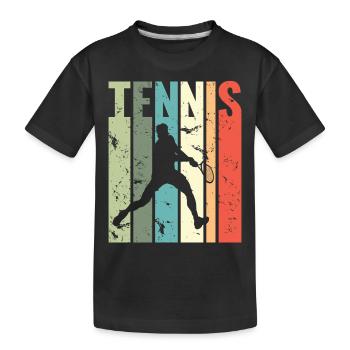 Vintage Tennis Player Lustiges Tennis - Kinder Premium Bio T-Shirt - Schwarz - Vorne