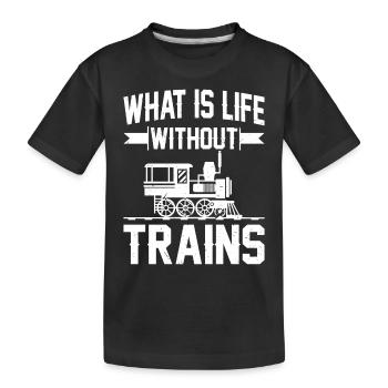 Conducteur de train Qu’est-ce que la vie sans trains - T-shirt bio Premium Enfant - noir - Devant