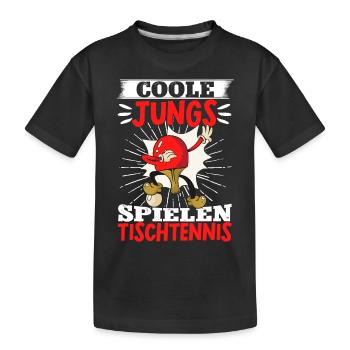 Coole Jungs Spielen Tischtennis Geschenk - Kinder Premium Bio T-Shirt - Schwarz - Vorne