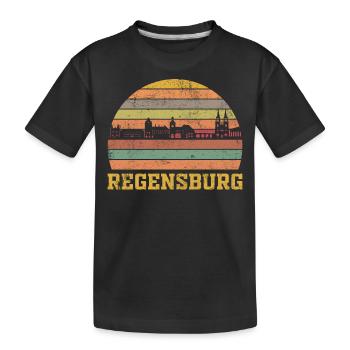 Regensburg - Kinder Premium Bio T-Shirt - Schwarz - Vorne