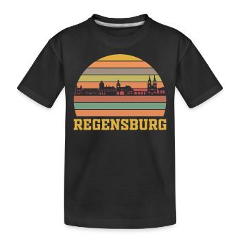 Regensburg - Kinder Premium Bio T-Shirt - Schwarz - Vorne