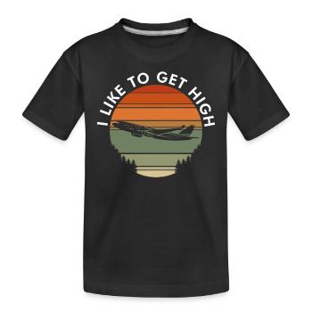 Drôle de pilote disant que les avions volent - T-shirt bio Premium Enfant - noir - Devant