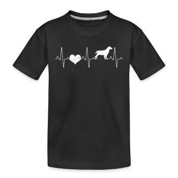 Hund Herzschlag - Kinder Premium Bio T-Shirt - Schwarz - Vorne
