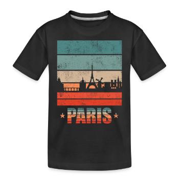 Städte Skyline Paris - Kinder Premium Bio T-Shirt - Schwarz - Vorne
