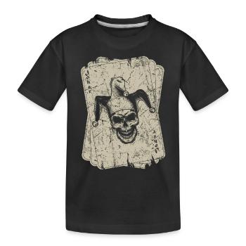 Joueur de poker Vintage Joker Card - T-shirt bio Premium Enfant - noir - Devant