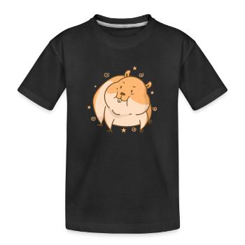 cute hamster rodent pet - Kids' Premium Organic T-Shirt - black - Front