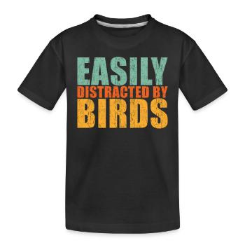 Vogel - Kinder Premium Bio T-Shirt - Schwarz - Vorne