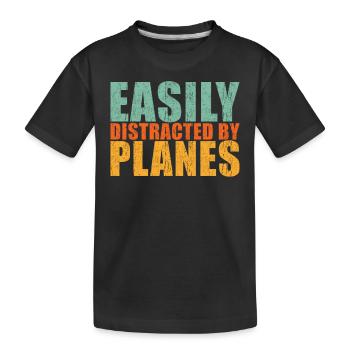 Dicton d’avion - T-shirt bio Premium Enfant - noir - Devant