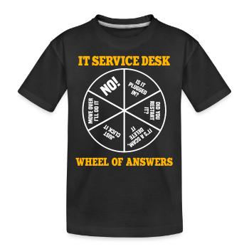 IT-Service-Desk-Rad Der Antworten - Kinder Premium Bio T-Shirt - Schwarz - Vorne