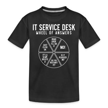 IT-Service-Desk-Rad Der Antworten - Kinder Premium Bio T-Shirt - Schwarz - Vorne
