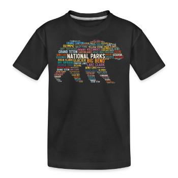 U.S. National Parks, Bear National Park - Kids' Premium Organic T-Shirt - black - Front