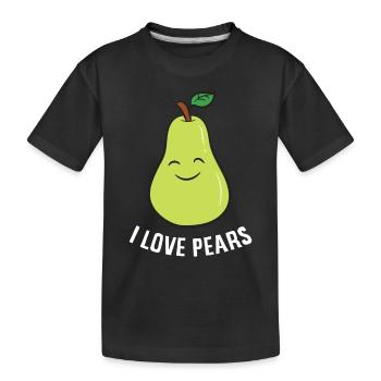 Birne - I Love Pears - Kinder Premium Bio T-Shirt - Schwarz - Vorne