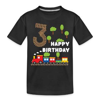 Jeune chemise d’anniversaire 3 ans train chemin de fer - T-shirt bio Premium Enfant - noir - Devant