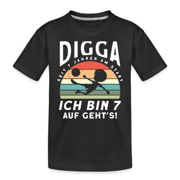 Kinder Fussball Geburtstagsshirt 7 Jahre 7. - Kinder Premium Bio T-Shirt - Schwarz - Vorne