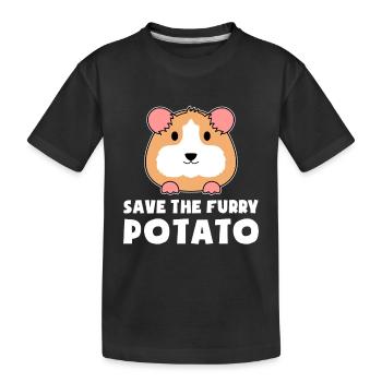 Rettet die pelzige Kartoffel Lustiges Meerschweinc - Kinder Premium Bio T-Shirt - Schwarz - Vorne