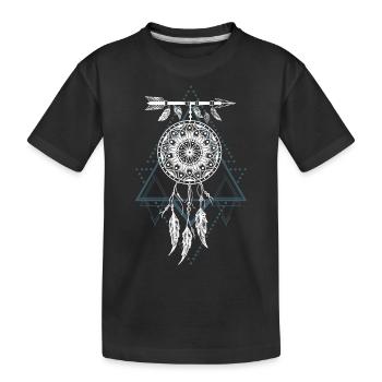 Traumfänger Dreamcatcher Traum Träumen - Kinder Premium Bio T-Shirt - Schwarz - Vorne