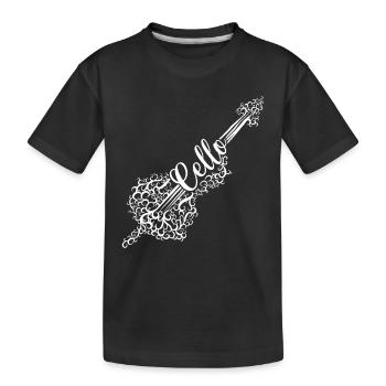 Cellist Playing Cello Player Classical Music Lover - Kinder Premium Bio T-Shirt - Schwarz - Vorne