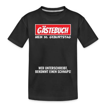30 Geburtstag Gästebuch Party Outfit - Kinder Premium Bio T-Shirt - Schwarz - Vorne