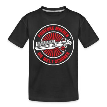 Friseur - Kinder Premium Bio T-Shirt - Schwarz - Vorne