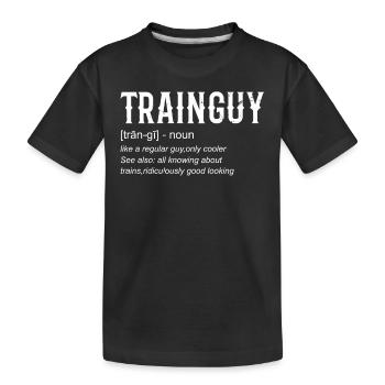 Train Driver Train Guy Railroad Train Engineer - Kids' Premium Organic T-Shirt - black - Front