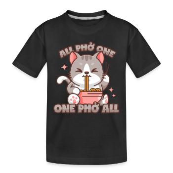 Phở Chat Vietnamien Pho Soupe Pun - T-shirt bio Premium Enfant - noir - Devant