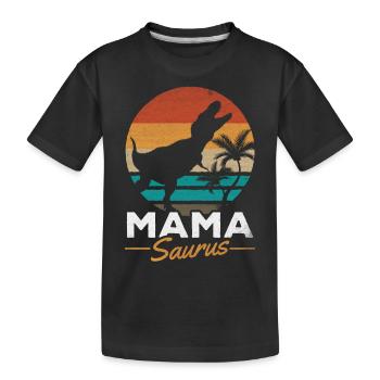 Mama Saurus Rex Mama Dinosaur Famille Mama Dino - T-shirt bio Premium Enfant - noir - Devant