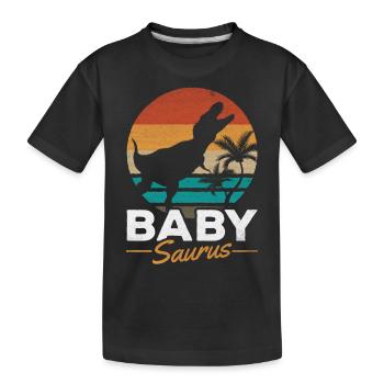 BabySaurus Rex Dinosaur Baby Dino - Kids' Premium Organic T-Shirt - black - Front