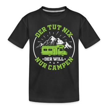 Camper Camping - Kinder Premium Bio T-Shirt - Schwarz - Vorne
