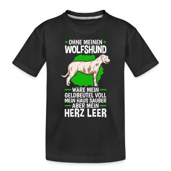 Ohne meinen Irischer Wolfshund Irish Wolfhound - Kinder Premium Bio T-Shirt - Schwarz - Vorne