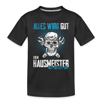 Hausmeister lustiger Spruch Handwerker Werkzeug - Kinder Premium Bio T-Shirt - Schwarz - Vorne