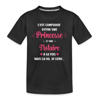 Compliqué princesse et d'être Notaire - T-shirt bio Premium Enfant - noir - Devant