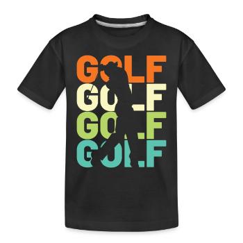 Golf Golfer Retro - Kinder Premium Bio T-Shirt - Schwarz - Vorne