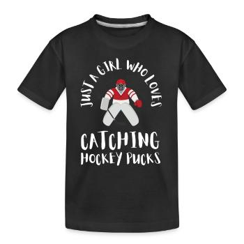 Hockey sur glace Gardien de but Gardien de but et hockey sur gazon - T-shirt bio Premium Enfant - noir - Devant