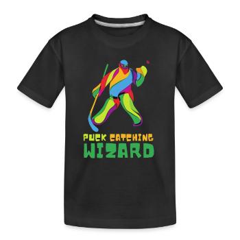 Hockey sur glace Gardien de but Gardien de but et hockey sur gazon - T-shirt bio Premium Enfant - noir - Devant