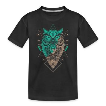 Eule Eulen Fan Lieblingstier Eule - Kinder Premium Bio T-Shirt - Schwarz - Vorne