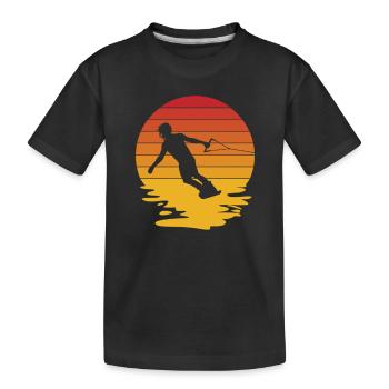 Wasserski Wasserskifahrer Wakeboard Geschenk - Kinder Premium Bio T-Shirt - Schwarz - Vorne