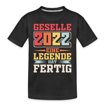 Geselle 2022 Retro Geschenk - Kinder Premium Bio T-Shirt - Schwarz - Vorne