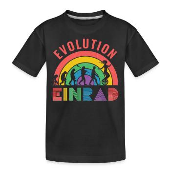 Einrad Evolution Geschenk - Kinder Premium Bio T-Shirt - Schwarz - Vorne
