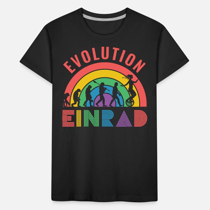 Einrad Evolution Geschenk Kinder Premium Bio T-Shirt