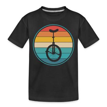 Einrad Retro - Kinder Premium Bio T-Shirt - Schwarz - Vorne