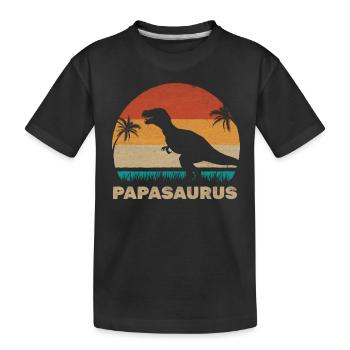 PapaSaurus T-Rex Daddy Dinosaur Matching - T-shirt bio Premium Enfant - noir - Devant