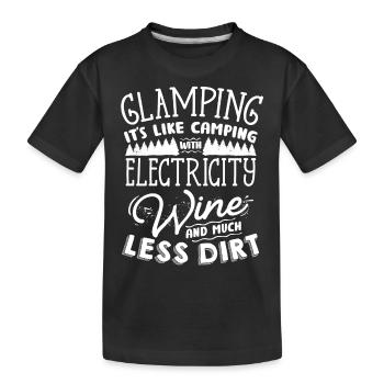 Glamping, Es Ist Wie Camping Mit Strom - Kinder Premium Bio T-Shirt - Schwarz - Vorne