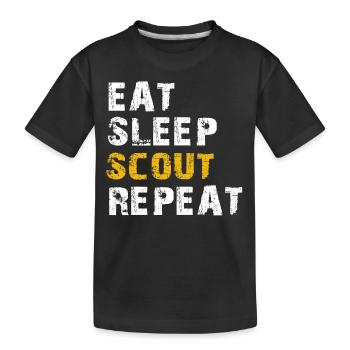 Eat Sleep Scout - Kinder Premium Bio T-Shirt - Schwarz - Vorne
