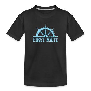 First Mate - Kids' Premium Organic T-Shirt - black - Front