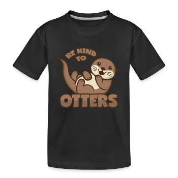 Otter Pun - Kids' Premium Organic T-Shirt - black - Front