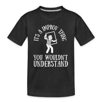 Open Mic Night Stand Up Comédien et cours d’improvisation - T-shirt bio Premium Enfant - noir - Devant