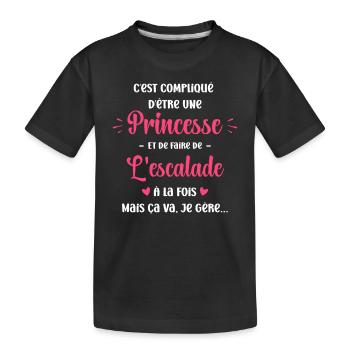 C'est Compliqué princesse et escalade - T-shirt bio Premium Enfant - noir - Devant