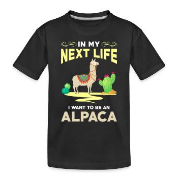 Alpaka - Kinder Premium Bio T-Shirt - Schwarz - Vorne