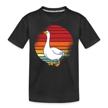 Gans Retro - Kinder Premium Bio T-Shirt - Schwarz - Vorne