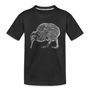 a kiwi bird - Kids' Premium Organic T-Shirt - black - Front